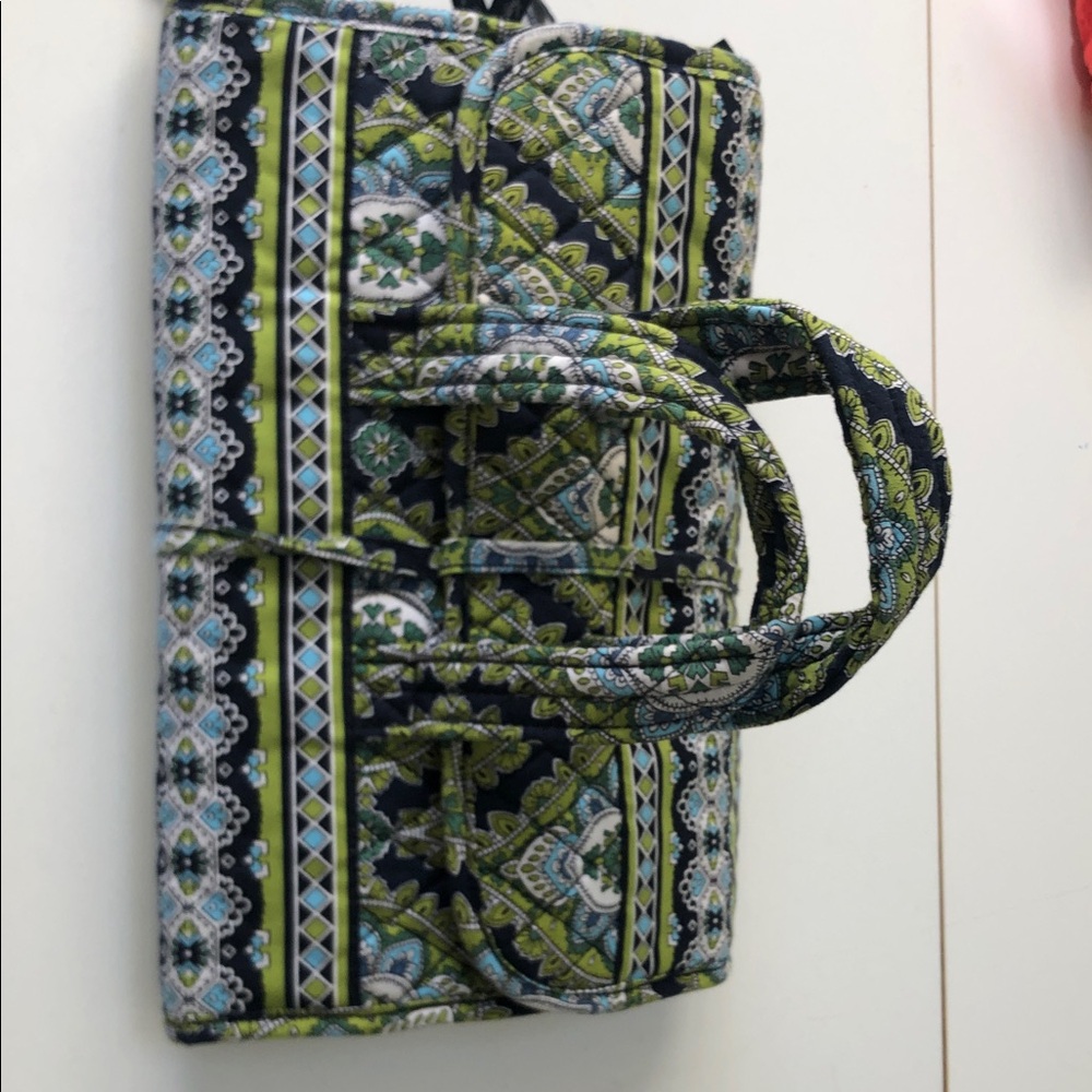 Vera Bradley Green and Navy Quilted Pattern Tote